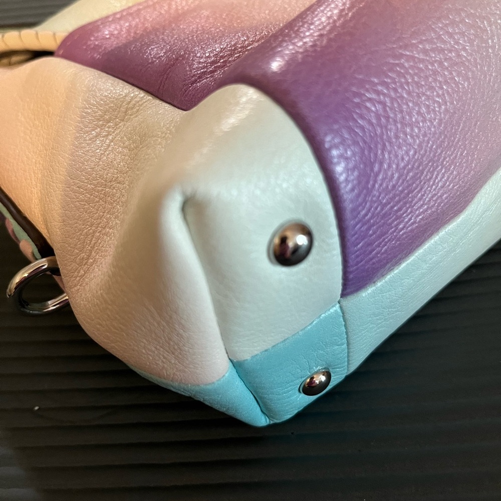 Aimee Kestenberg Pastel Ombre Leather Crossbody Bag - Mint, Lavender, Purple - Picture 6 of 13